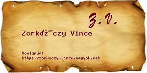 Zorkóczy Vince névjegykártya