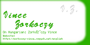 vince zorkoczy business card